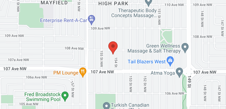 map of 10744 154 ST NW